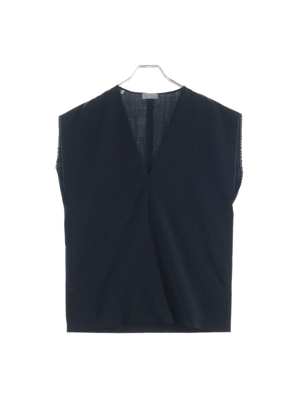 Dior V-neck Wool Sleeveless Vest Black